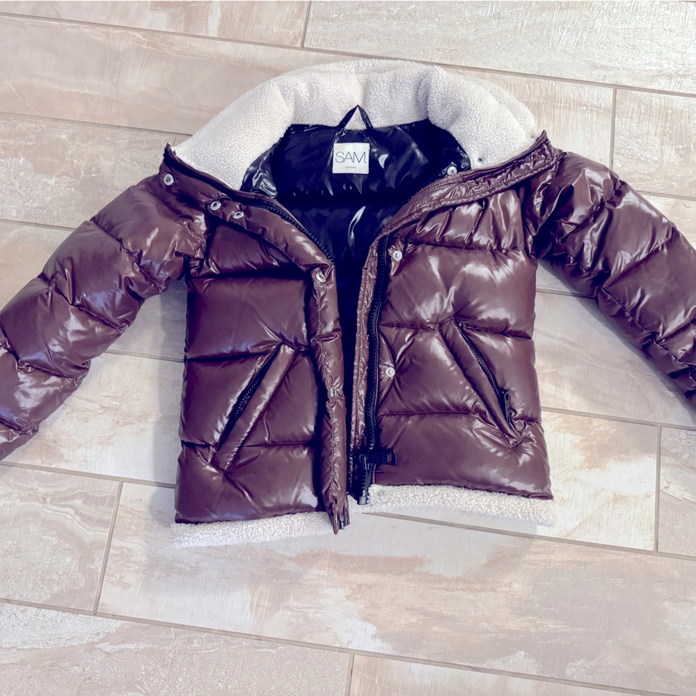 SAM Gigi shearling brown puffer girls size 12